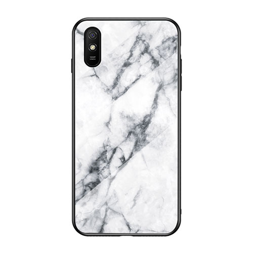 Silicone Frame Fashionable Pattern Mirror Case Cover LS2 for Xiaomi Redmi 9AT White