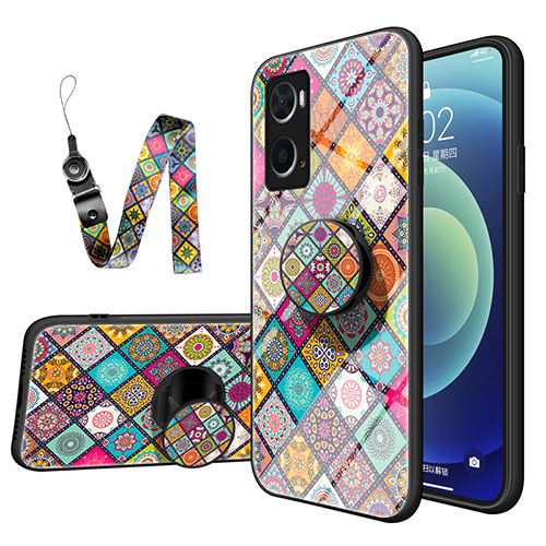 Silicone Frame Fashionable Pattern Mirror Case Cover LS3 for Oppo A76 Mixed