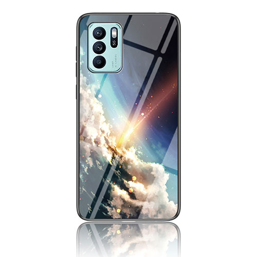 Silicone Frame Fashionable Pattern Mirror Case Cover LS4 for Oppo Reno6 Z 5G Mixed