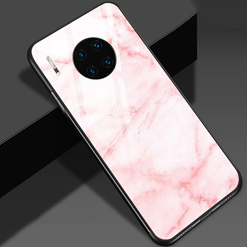Silicone Frame Fashionable Pattern Mirror Case Cover S01 for Huawei Mate 30 Pink