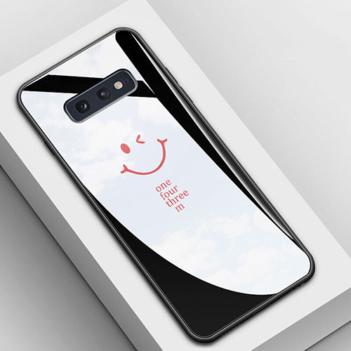 Silicone Frame Fashionable Pattern Mirror Case Cover S01 for Samsung Galaxy S10e Black