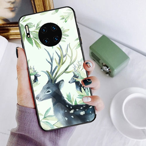 Silicone Frame Fashionable Pattern Mirror Case Cover S02 for Huawei Mate 30E Pro 5G Mixed