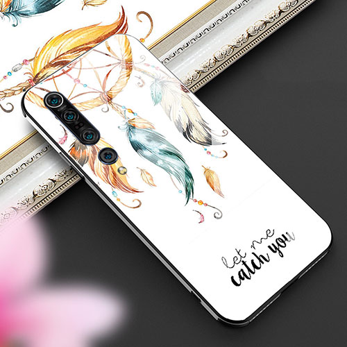 Silicone Frame Fashionable Pattern Mirror Case Cover S03 for Xiaomi Mi 10 Pro Yellow