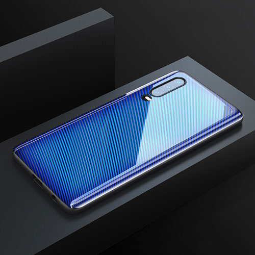 Silicone Frame Fashionable Pattern Mirror Case Cover Z02 for Huawei P30 Blue