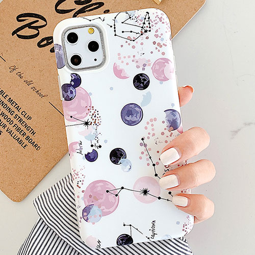 Silicone Frame Fashionable Pattern Mirror Case for Apple iPhone 11 Pro Max Mixed