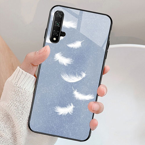Silicone Frame Fashionable Pattern Mirror Case for Huawei Honor 20 Gray