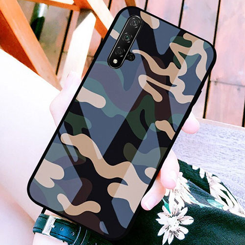 Silicone Frame Fashionable Pattern Mirror Case for Huawei Nova 5T Mixed