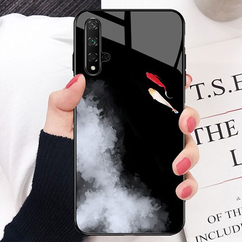 Silicone Frame Fashionable Pattern Mirror Case S01 for Huawei Honor 20S Black