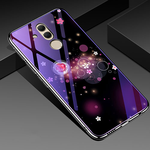 Silicone Frame Flowers Mirror Case Cover H01 for Huawei Mate 20 Lite Mixed