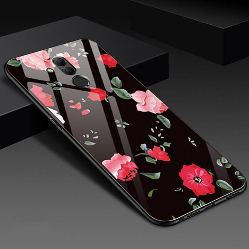 Silicone Frame Flowers Mirror Case Cover H02 for Huawei Mate 20 Lite Black