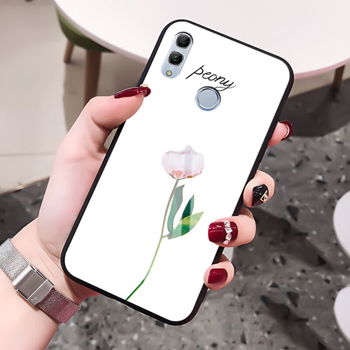 Silicone Frame Flowers Mirror Case for Huawei Honor 10 Lite White