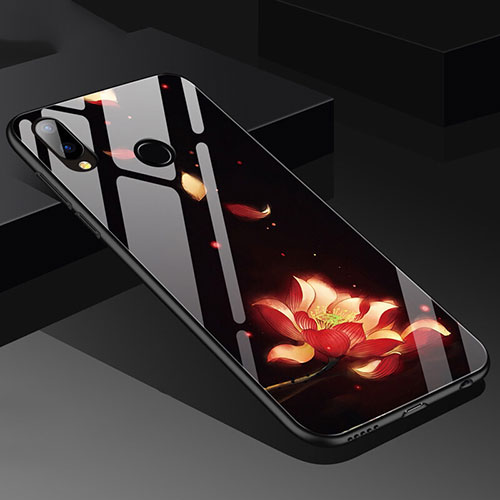 Silicone Frame Flowers Mirror Case for Huawei P20 Lite Orange