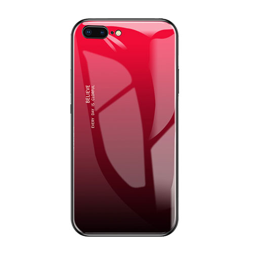 Silicone Frame Mirror Case Cover A01 for Apple iPhone 8 Plus Red