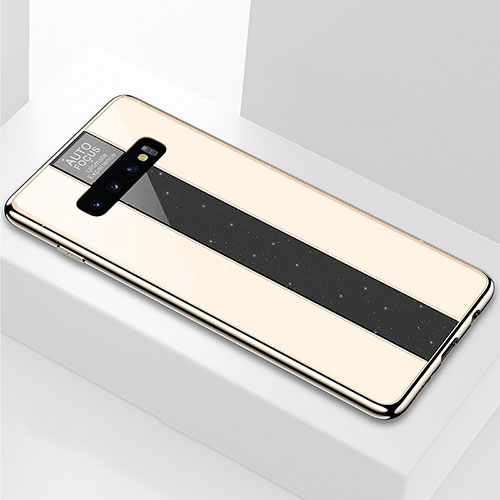 Silicone Frame Mirror Case Cover A01 for Samsung Galaxy S10 Plus Gold