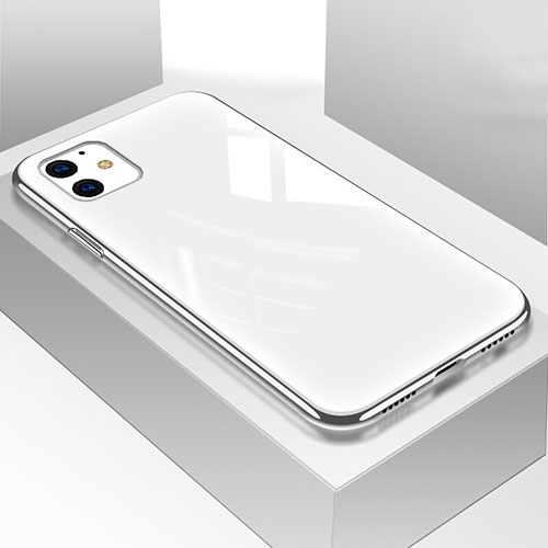 Silicone Frame Mirror Case Cover for Apple iPhone 11 White