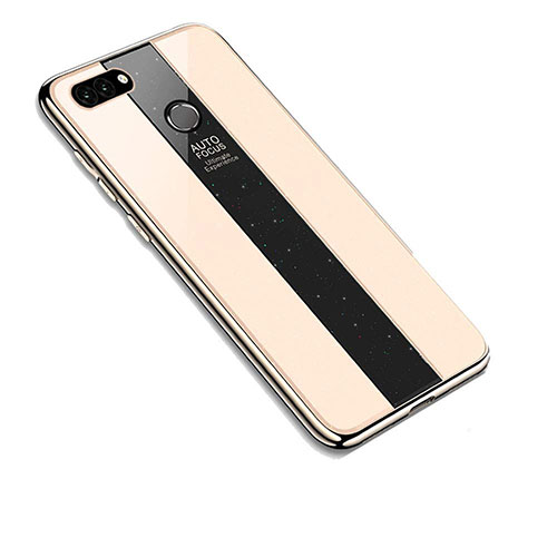 Silicone Frame Mirror Case Cover for Huawei Enjoy 8 Plus Gold