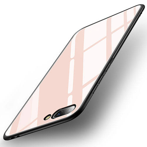 Silicone Frame Mirror Case Cover for Huawei Honor 10 Pink