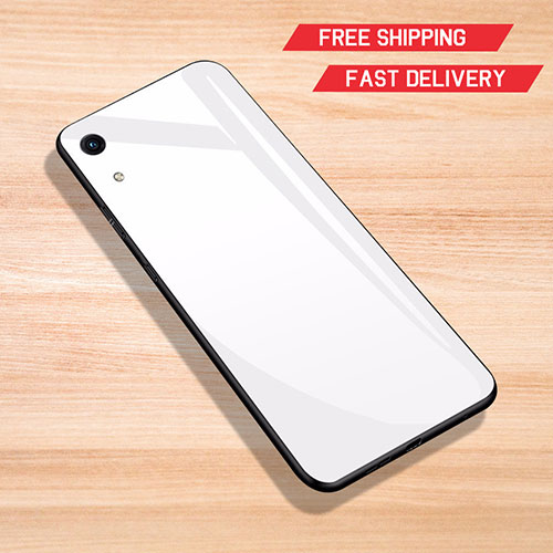 Silicone Frame Mirror Case Cover for Huawei Honor 8A White