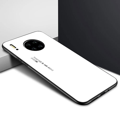 Silicone Frame Mirror Case Cover for Huawei Mate 30 5G White