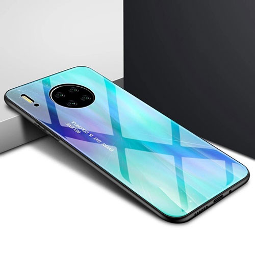 Silicone Frame Mirror Case Cover for Huawei Mate 30 Pro 5G Blue
