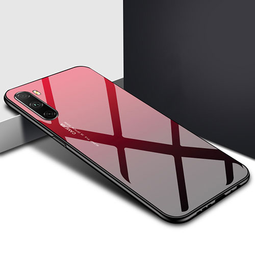 Silicone Frame Mirror Case Cover for Huawei Mate 40 Lite 5G Red