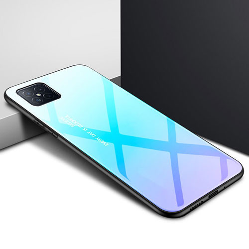 Silicone Frame Mirror Case Cover for Huawei Nova 8 SE 5G Sky Blue