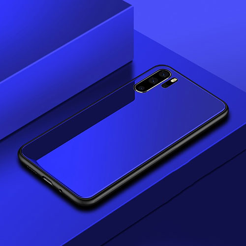 Silicone Frame Mirror Case Cover for Huawei P30 Pro Blue