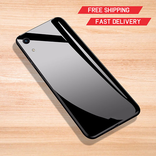 Silicone Frame Mirror Case Cover for Huawei Y6 (2019) Black