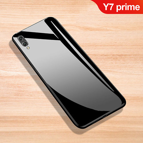 Silicone Frame Mirror Case Cover for Huawei Y7 Prime (2019) Black