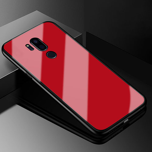 Silicone Frame Mirror Case Cover for LG G7 Red