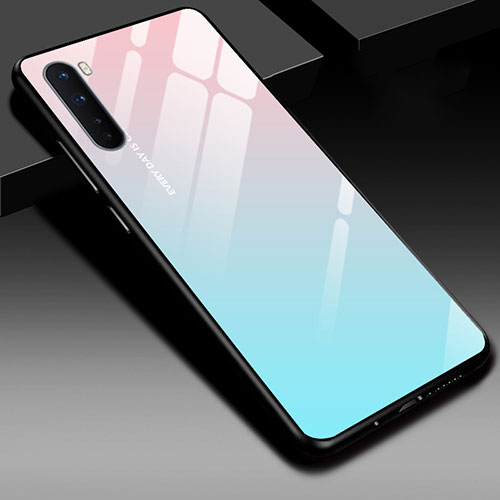 Silicone Frame Mirror Case Cover for OnePlus Nord Mint Blue