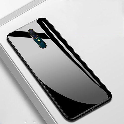 Silicone Frame Mirror Case Cover for Oppo A9 Black