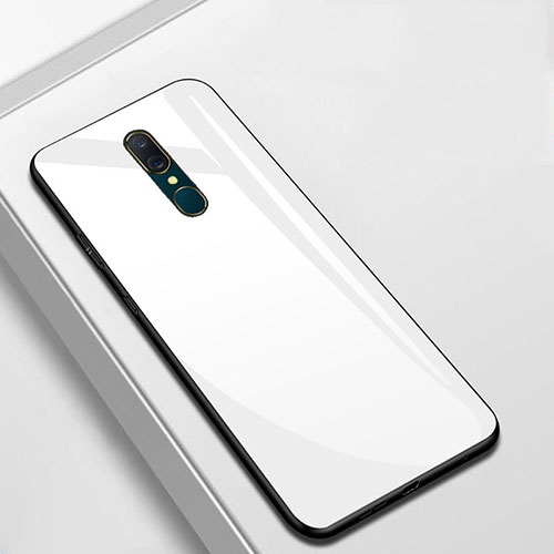 Silicone Frame Mirror Case Cover for Oppo A9 White