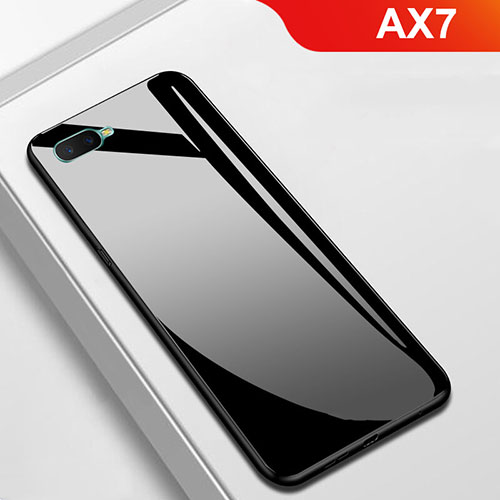 Silicone Frame Mirror Case Cover for Oppo AX7 Black