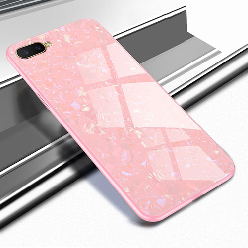 Silicone Frame Mirror Case Cover for Oppo R15X Rose Gold