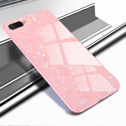 Silicone Frame Mirror Case Cover for Oppo R17 Neo Rose Gold
