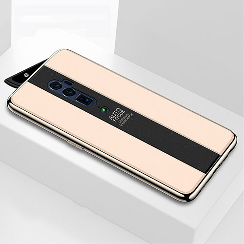Silicone Frame Mirror Case Cover for Oppo Reno 10X Zoom Gold