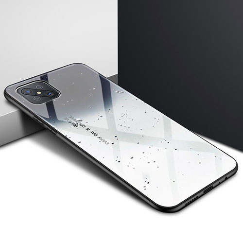 Silicone Frame Mirror Case Cover for Oppo Reno4 Z 5G Gray
