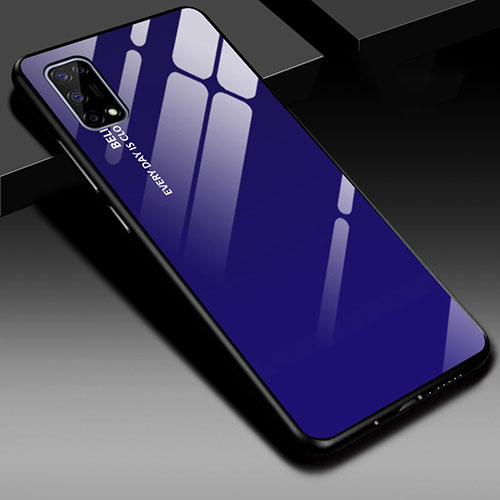 Silicone Frame Mirror Case Cover for Realme V5 5G Navy Blue