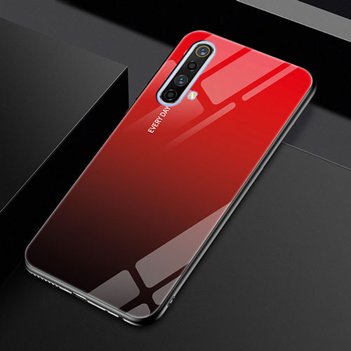 Silicone Frame Mirror Case Cover for Realme X50m 5G Red