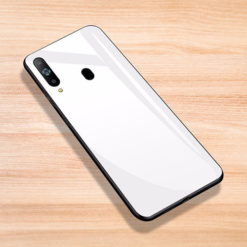 Silicone Frame Mirror Case Cover for Samsung Galaxy A8s SM-G8870 White