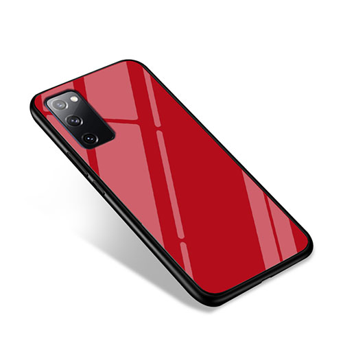Silicone Frame Mirror Case Cover for Samsung Galaxy S20 FE 2022 5G Red