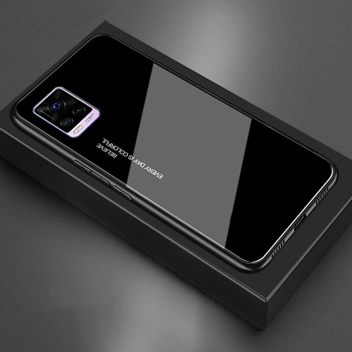 Silicone Frame Mirror Case Cover for Vivo V20 Black