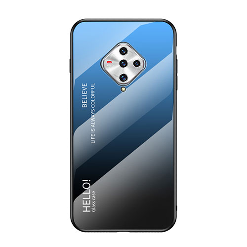 Silicone Frame Mirror Case Cover for Vivo X50e 5G Blue