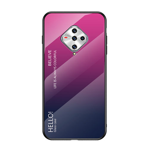 Silicone Frame Mirror Case Cover for Vivo X50e 5G Hot Pink
