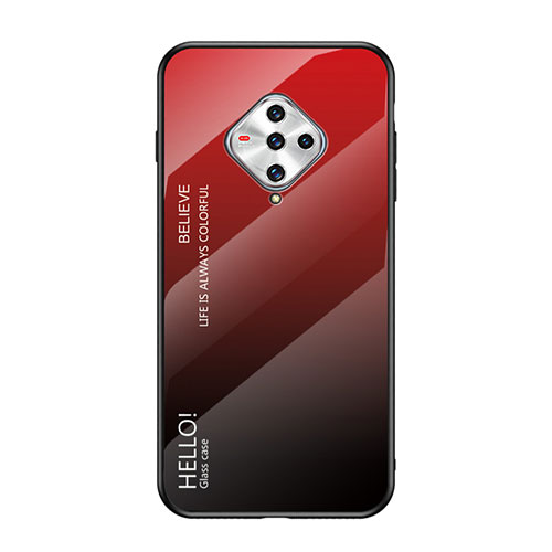 Silicone Frame Mirror Case Cover for Vivo X50e 5G Red