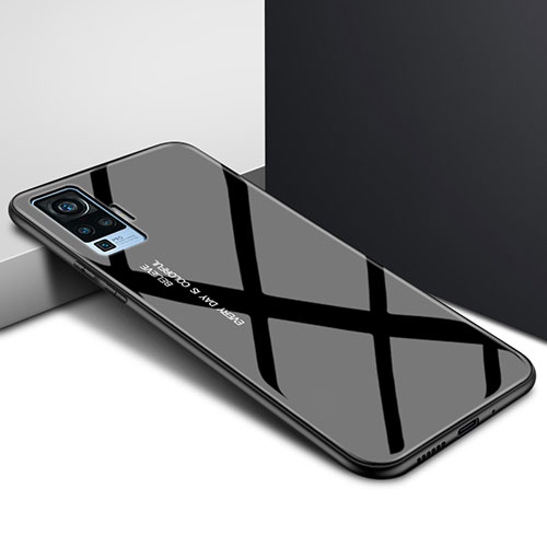 Silicone Frame Mirror Case Cover for Vivo X51 5G Black