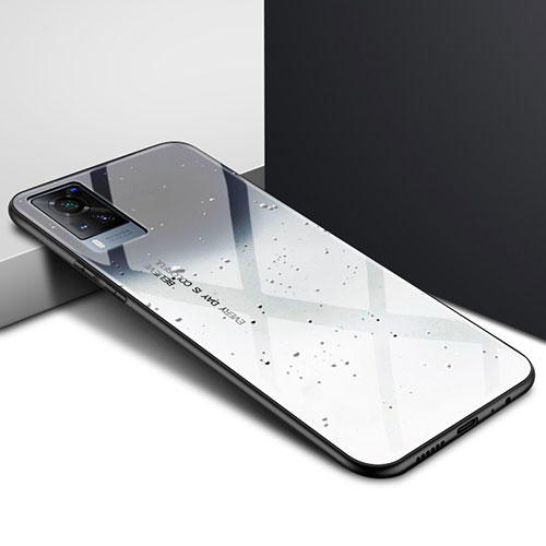 Silicone Frame Mirror Case Cover for Vivo X60 5G Gray