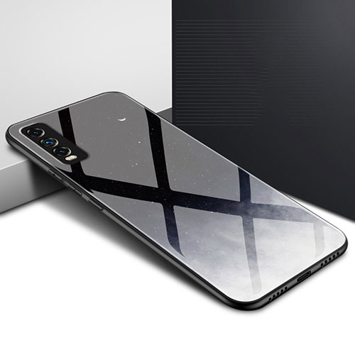 Silicone Frame Mirror Case Cover for Vivo Y20s Black