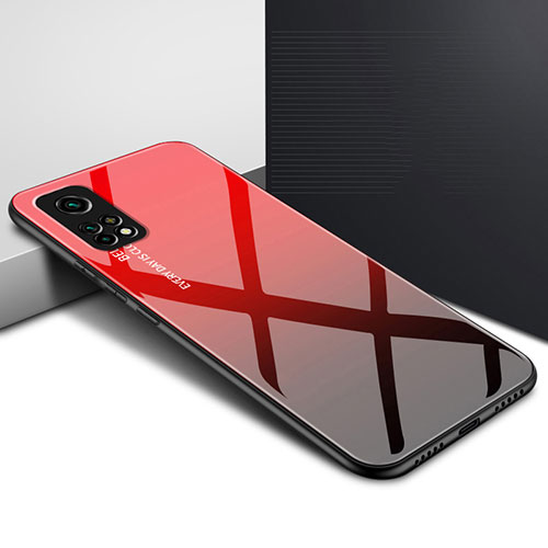 Silicone Frame Mirror Case Cover for Xiaomi Mi 10T 5G Red